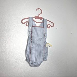 Little English Light Blue Seersucker Gingham Bubble